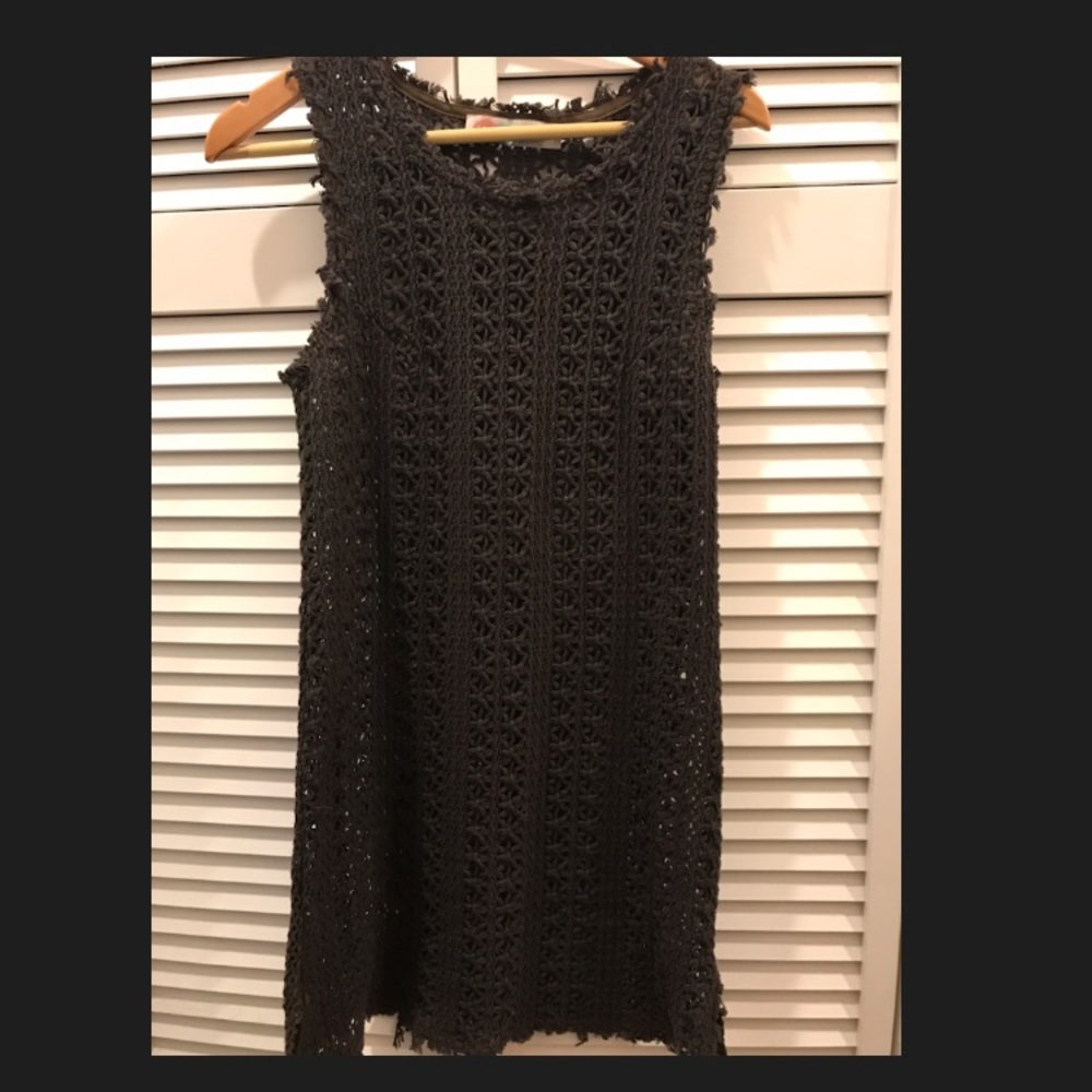 Free People dark grey knit beach cover up / dress